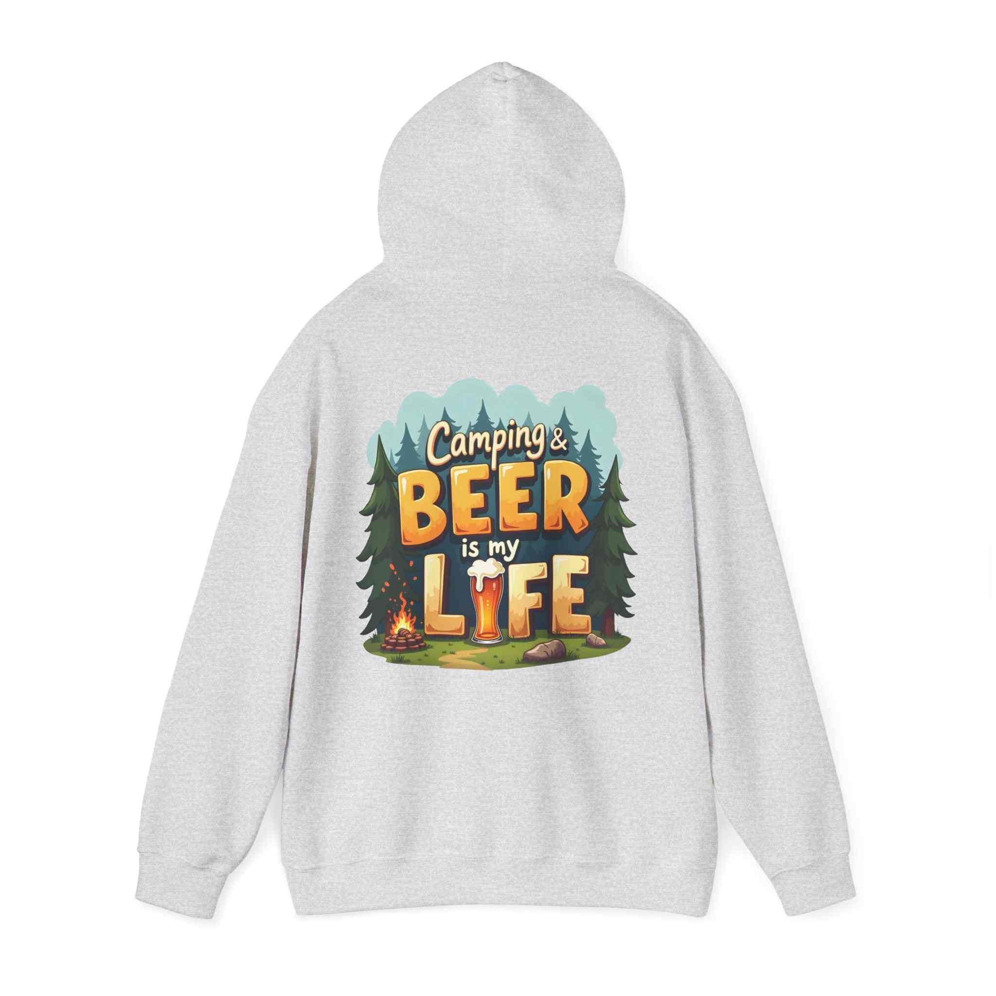 Beer Life Camping Hoodie, Unisex Heavy Blend Sweatshirt, Outdoor Wear, Gift for Campers, Festival Attire, Unique Beer Lover Gift