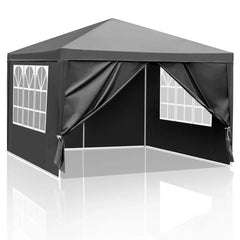 10x30 FT Outdoor Party Canopy Tent with 8 Removable Sidewalls, Waterproof Canopy Patio Wedding Gazebo, Black Party Canopy - Wild Gear Fusion