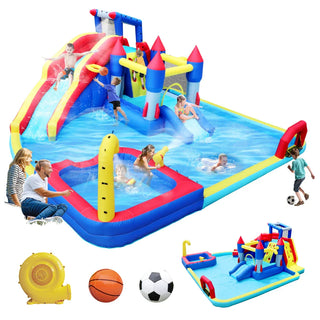 10 in1 Inflatable slide water park bouncing house garden with...