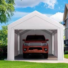 10x20 ft Heavy Duty Carport Canopy Galvanized Car Tent Outdoor Garage Boat ShelterBoat Shelter with Reinforced Structure - Wild Gear Fusion