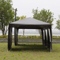 10x30 FT Outdoor Party Canopy Tent with 8 Removable Sidewalls, Waterproof Canopy Patio Wedding Gazebo, Black Party Canopy - Wild Gear Fusion