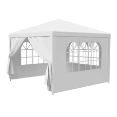 10x30 FT Outdoor Party Canopy Tent with 8 Removable Sidewalls, Waterproof Canopy Patio Wedding Gazebo, Black Party Canopy - Wild Gear Fusion