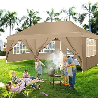 10x20FT Pop Up Canopy Tent with 6 Removable Sidewalls, Easy...