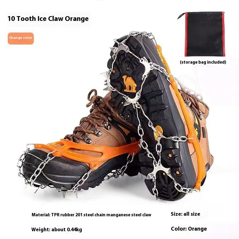 Stainless Steel Chain Crampons Snow Climbing Hiking Shoe Cover