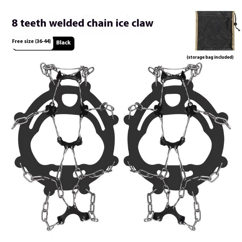 Stainless Steel Chain Crampons Snow Climbing Hiking Shoe Cover
